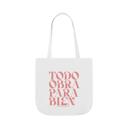 Tote Bag  "Todo es para bien" en color blanco